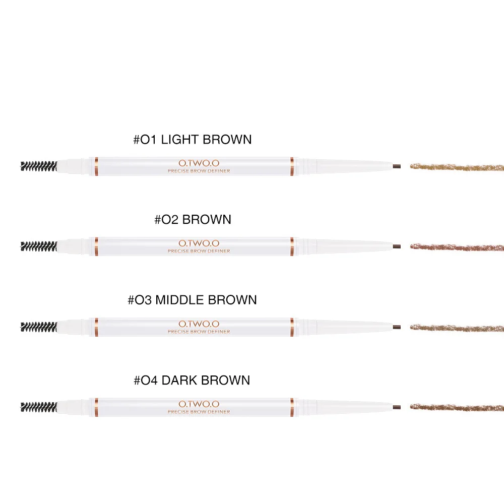 O.TW O.O – crayon à sourcils Double tête, rotatif, étanche et résistant à la sueur, poudre à sourcils sans bavures, 4 couleurs sélectionnables