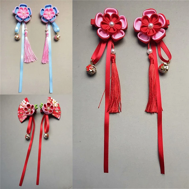 1 pair Handmade Hanfu Ancient Style Hairpin Children Hair Accessories Daily Decor Prop for Cheongsam Girl Hair Clip Gift