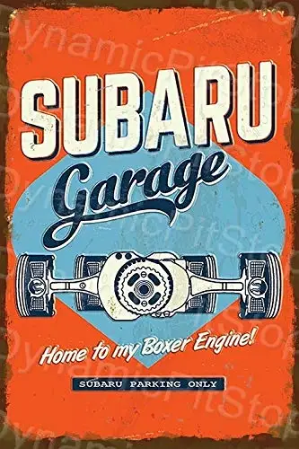 Garage Boxer Engine Rustic Tin Sign