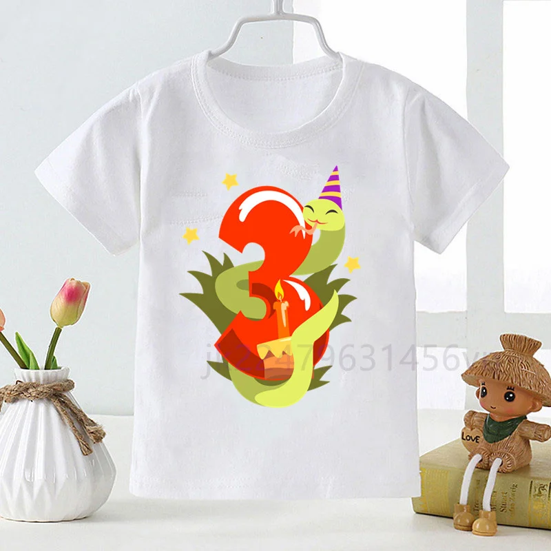 Baby Kids Cartoon Animal Birthday Number Name Print T Shirt Children Animal Birthday T-shirts Boy&Girl Funny Gift Tshirt Present