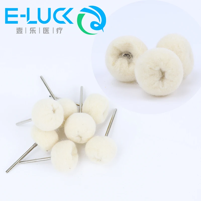 5Pcs Dental Wool Polishing Head Wheel Wool Cotton Polisher Brushes For Drill Rotary Tools Head Felt Brushes Tool Fine