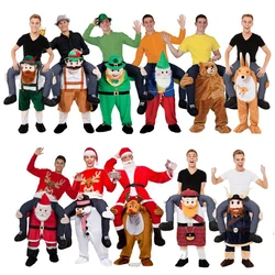 Novelty Ride on Me Mascot Costumes Elf Dwarf Carry Back Fun Pants Patrick’s Day Halloween Party Cosplay Cloth Horse Riding Toys