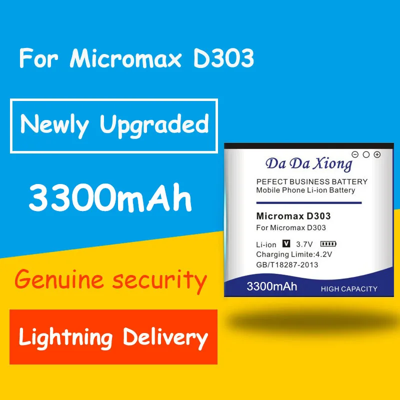 

D303 Battery for Micromax, Upgraded, Safe and Durable, 3300mAh, Newly Upgraded