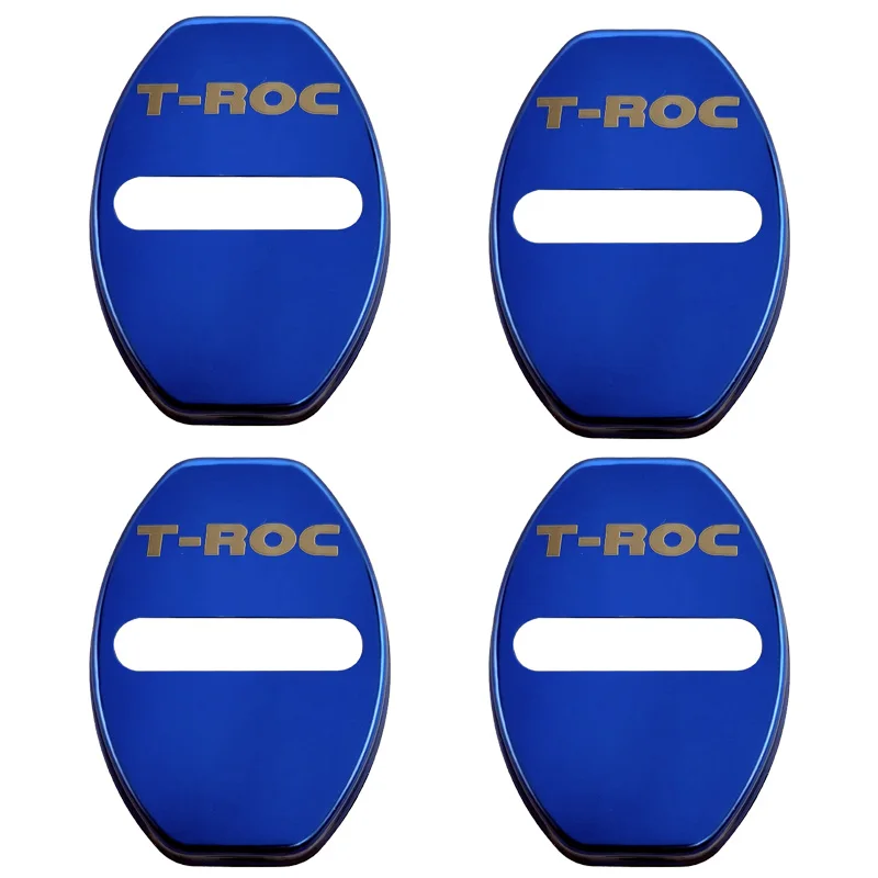 FLYJ 4PCS Car Door Lock Car sticker cover Protect Buckle Cover car Accessories interior For T-ROC r TROC R