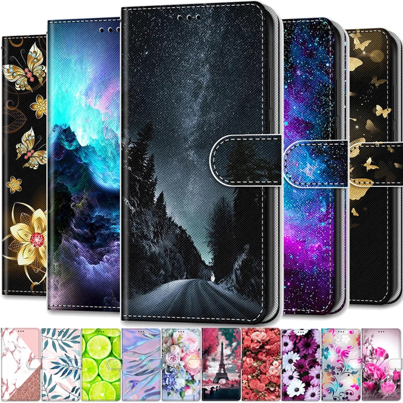 Leather Magnetic Case For Xiaomi Redmi Note10 Note 10Pro 10S 10 Pro Max 5G Note10S Phone Cover Flip Wallet Painted Funda Etui