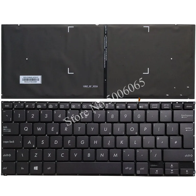 UK laptop Black keyboard for ASUS ZenBook Flip S UX370 UX370U UX370UA U370 Q325U with backlit White/yellow letter