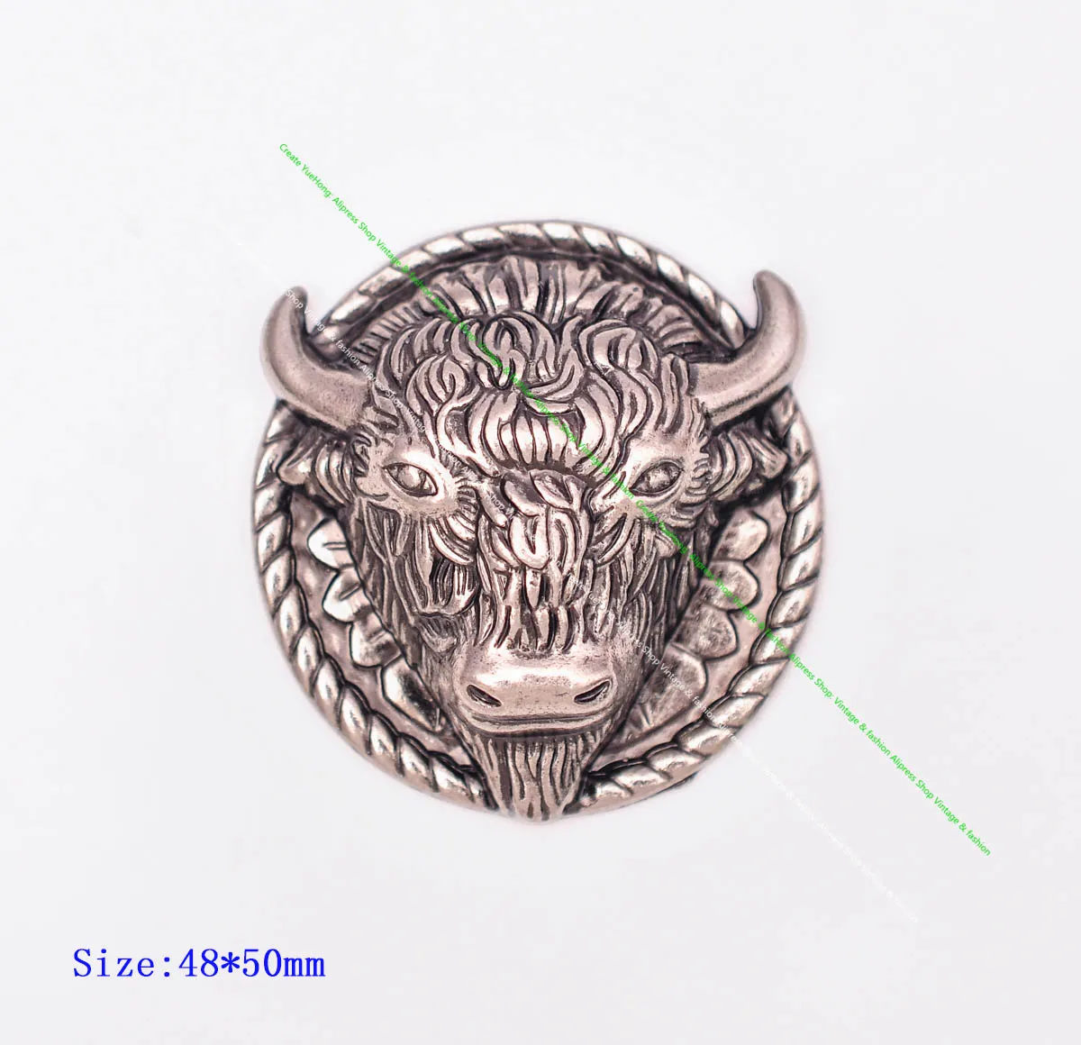 2Pc 48*50Mm Heavy Quality Antique Silver Western Buffalo Head Bison Leathercraft Accessories Horse Saddles Belt Concho Screwback