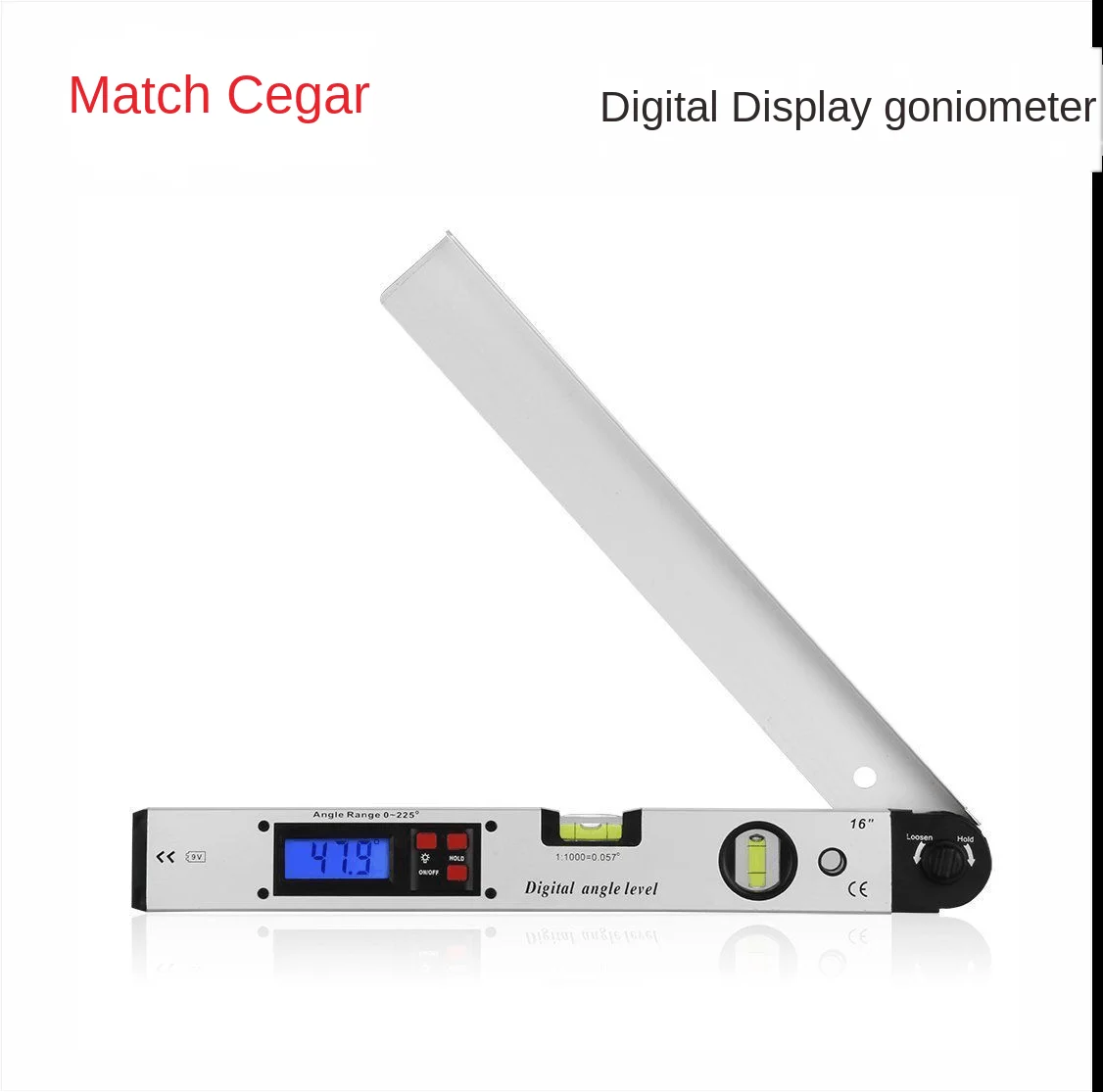 225-Degree Digital Display Goniometer 400mm Electronic Level Ruler High-Precision Aluminum Alloy Horizontal Angle Measuring