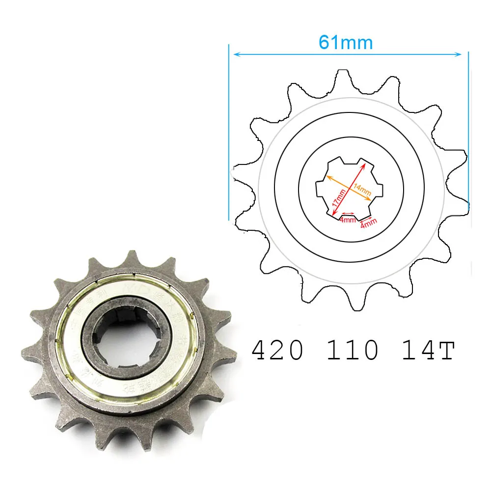 Pack of 2pcs Motorcycle 420 110 14T Fuel Saving Chain Sprocket For Honda Scooter 100cc 110cc