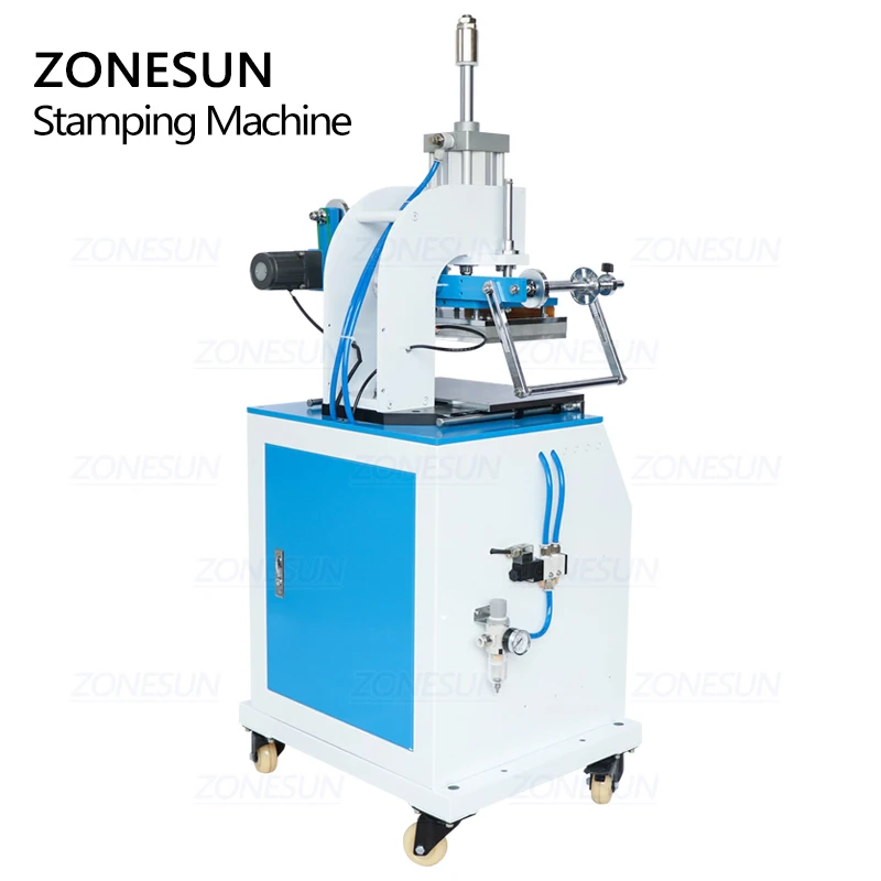 ZONESUN ZS-819D 2030cm Pneumatic LOGO Name Card Leather Heat Press Hot Foil Stamping Creasing Embossing Machine Large Area