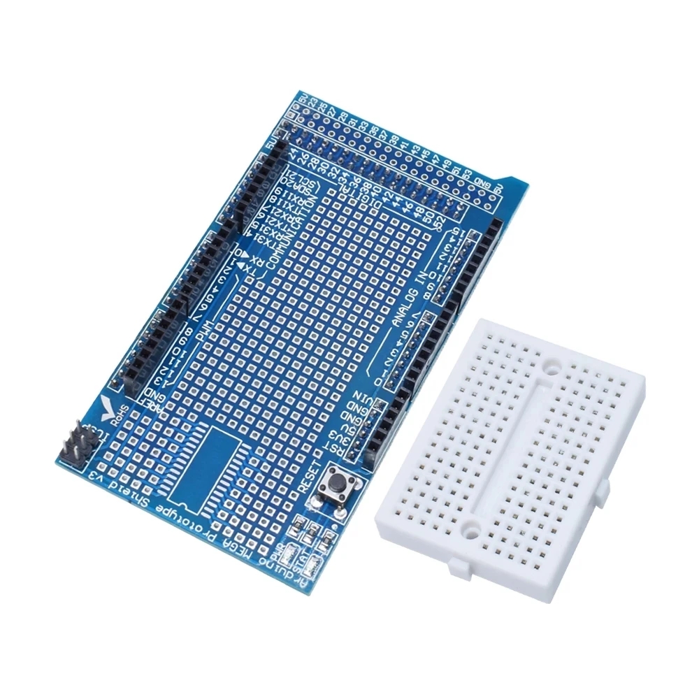 EQV MEGA 2560 R3 Proto Prototype Shield V3.0 Expansion Development Board + Mini PCB Breadboard 170 Tie Points for arduino DIY