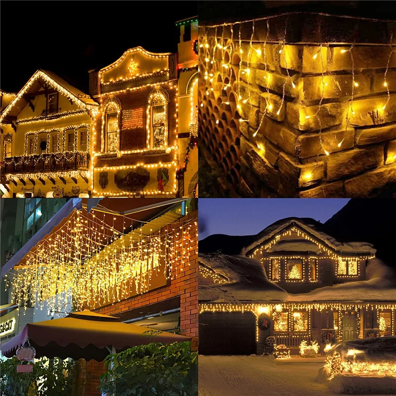 Curtain Fairy Lights LED String Waterfall Light with 8 Modes Controller for Christmas Decoration Party Holiday Indoor Outdoor