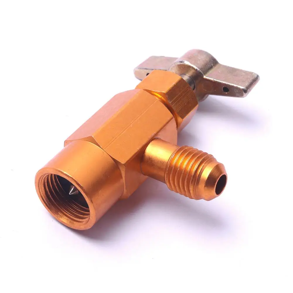 Hot 1pc 1/4 SAE M14 Thread Adapter R-134a AC Refrigerant Can Dispensing Bottle Tap Opener Valve Tools Accessories Used for Asia