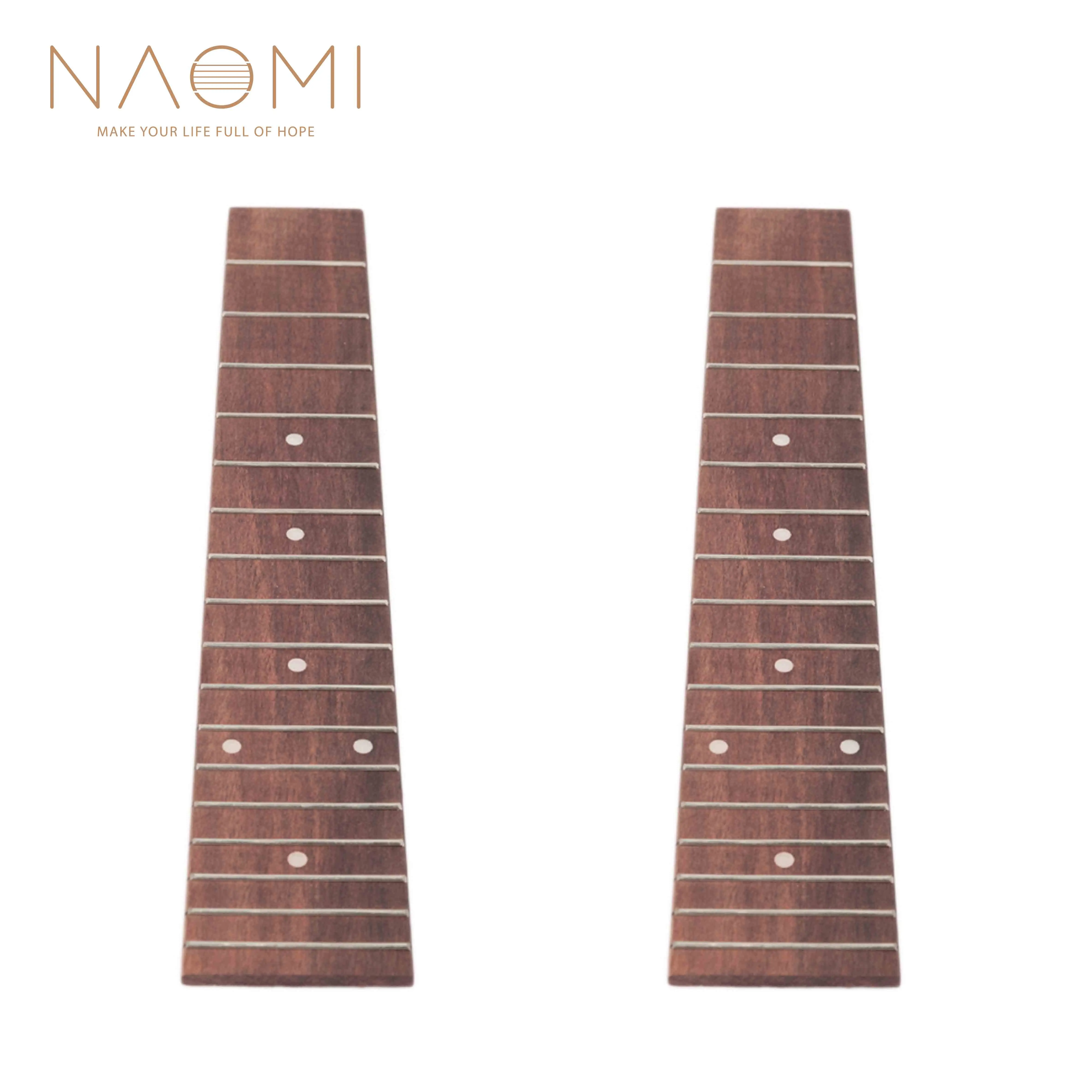 NAOMI 2 Pcs Ukulele Fretboard 23 Inch Concert Ukulele Hawaii Guitar Wood Fretboard Fingerboard 17 Frets Guitar Parts Accessories