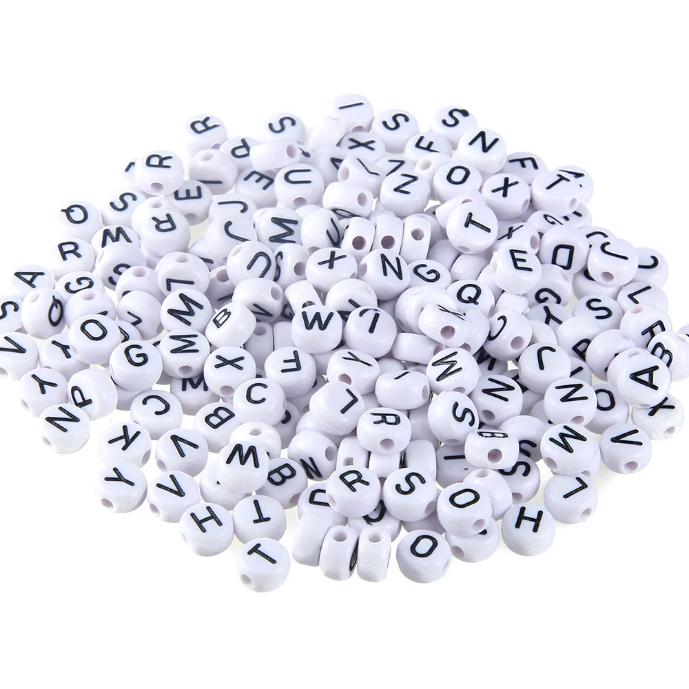 

100PC/Pack Acrylic Round Letter Beads DIY Handmade Materials Sewing Craft Supplies Kids Bracelet Decoration Early Education Tool