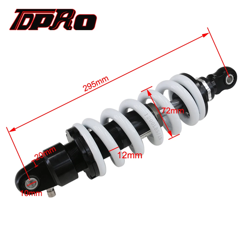 

TDPRO 1200lbs 295mm Rear Shock Absorber Motorcycle Shocker Suspension Spring Fit Honda Kawasaki Quad ATV Scooter Pit Dirt Bike