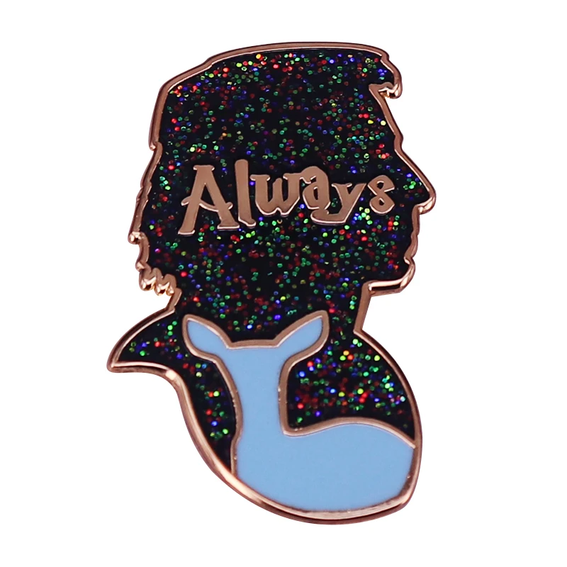 Bravest Man Severus Snape Glitter Enamel Pin magic world Badge After All This Time? Always