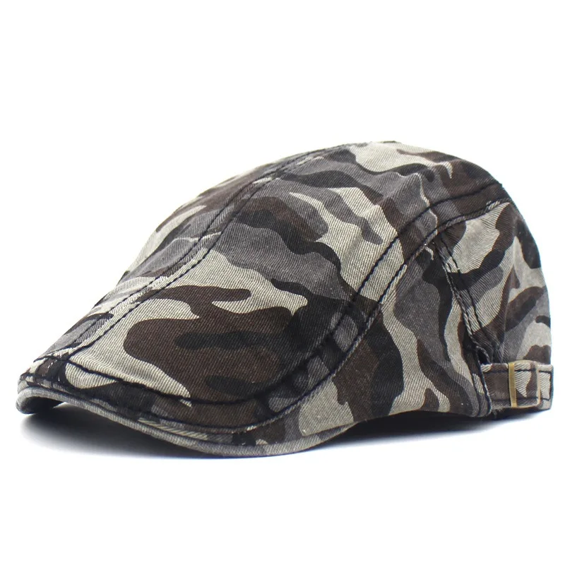 2021 four seasons Camouflage print Newsboy Caps Cotton Flat Peaked Cap Men and Women Painter Beret Hats 28