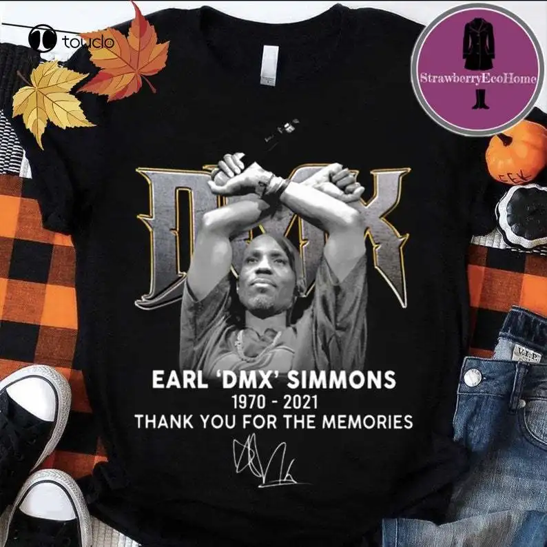 Рубашка с надписью Ruff Ryders Rip Earl Dmx simмонс 1970-2021 спасибо за воспоминания, футболка рэп, футболка в стиле хип-хоп