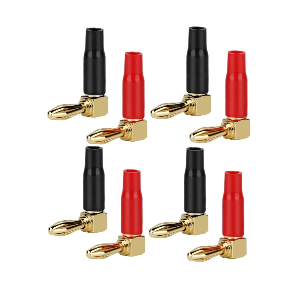 High fidelity gold plated 4mm banana plugs 24K Gold Plated tellurium copper OFC 4mm male plugs audio amplifier speaker plugs