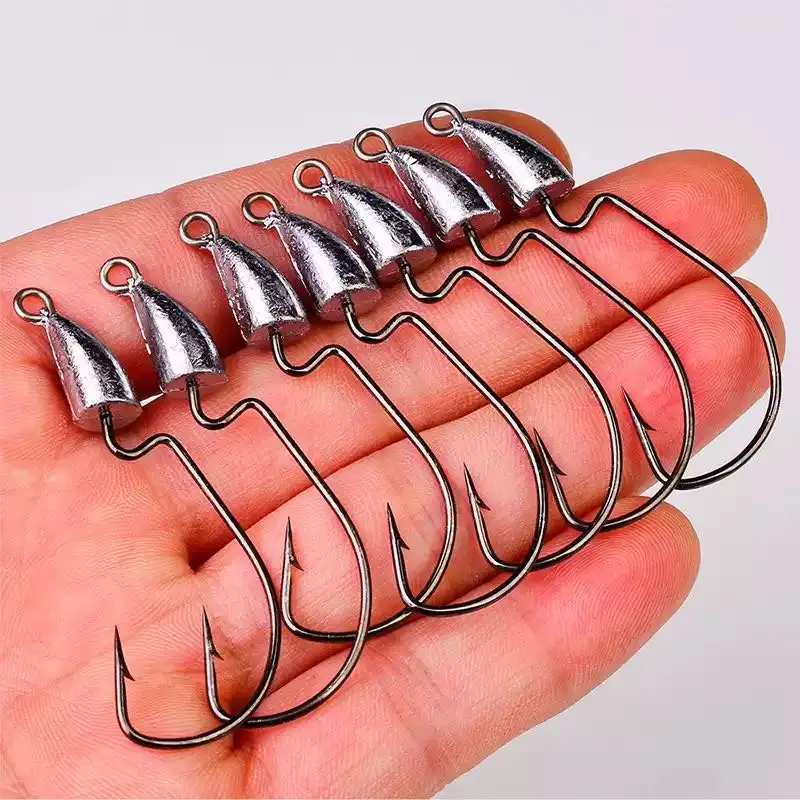 5ชิ้น/ล็อตหัว Jig ตะขอตกปลา5G 6.5G 9.5G 14G Bullet Jig Fishhook Soft Worm Lure อุปกรณ์ตกปลา