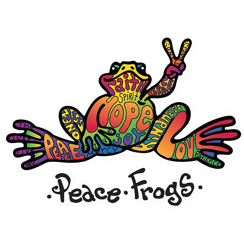 

S50255# 13/15/17CM Personality PVC Decal Hope Peace Frog Car Sticker on Motorcycle Laptop Decorative Accessories