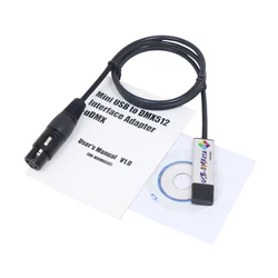 USB to DMX Interface Adapter DMX512 Computer PC LED Controller Signal Dimmer For DJ Moving Head Laser Stage Light Effects