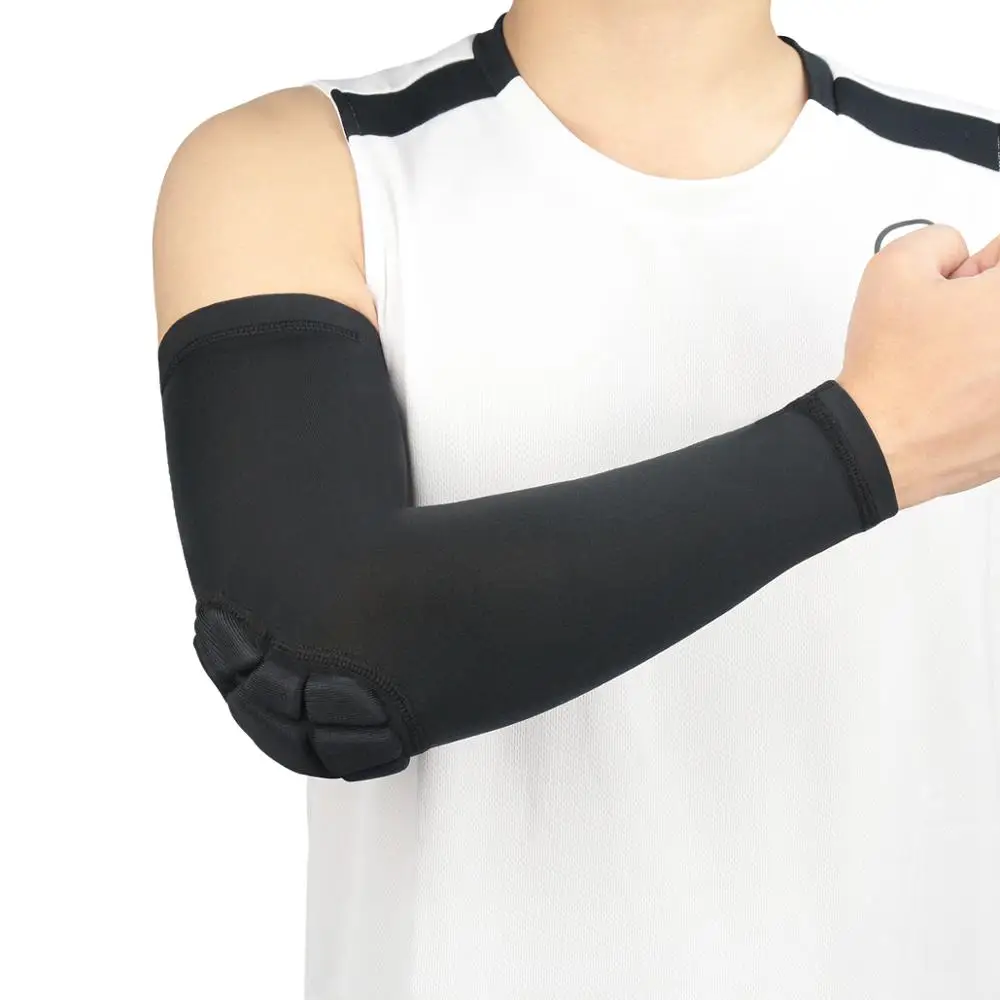 DAYSELECT 1PCS Hexagon Anti-collision Arm Guard Sports Safety Elbow Pads Arm Warmers Sports Arm Elbow Support Basketball Fitness