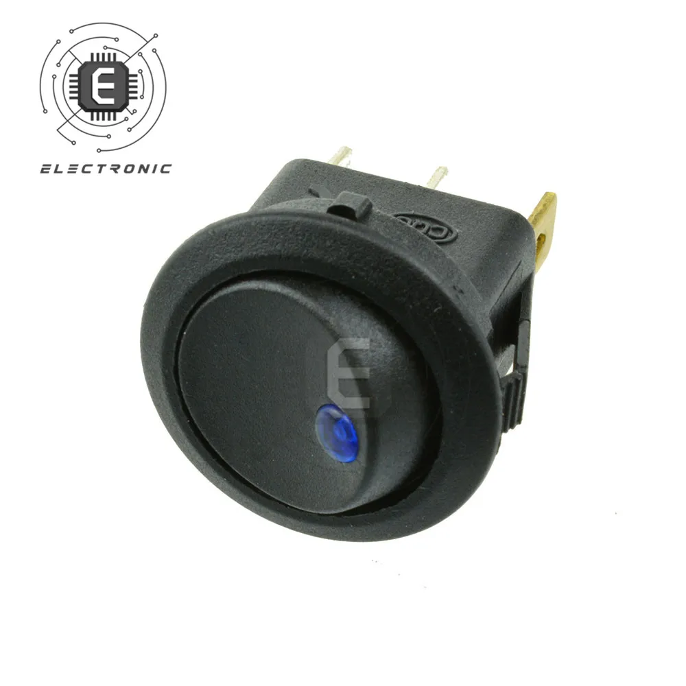 12V/125V/250V cerchio superiore e cerchio inferiore interruttore occhio di gatto 3pin auto Polka Dot LED interruttore a levetta a bilanciere