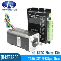 Jkongmotor 42BLS03 BLD120 bezszczotkowy silnik prądu stałego 4.8A 77.5W 24V 4000 obr./min 42 silnik BLDC z czujnik halla do maszyn włókienniczych robot