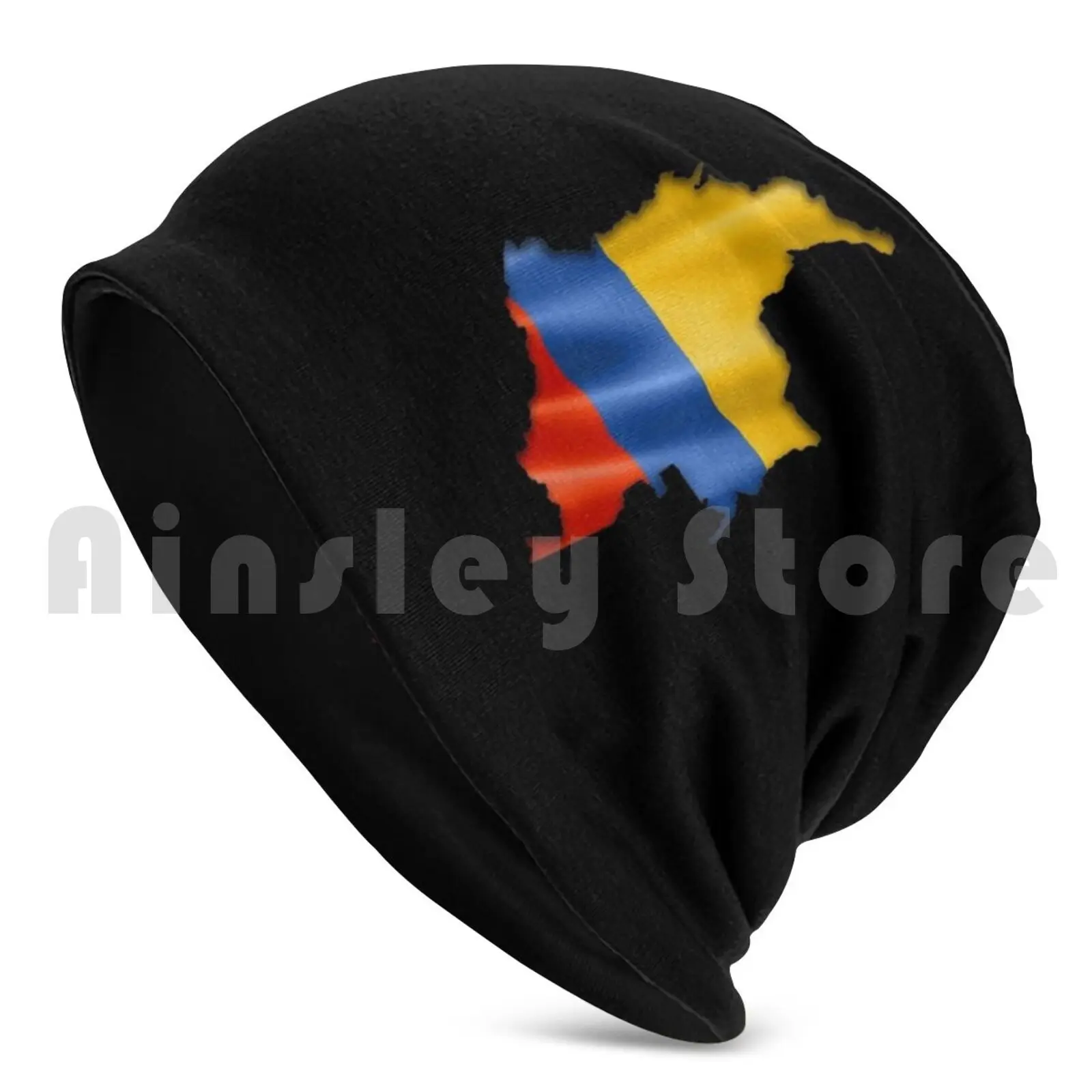 Colombia Flag Country Shape-Gift For Colombian From Colombia Beanies Knit Hat 1815 Beanies Print Colombia