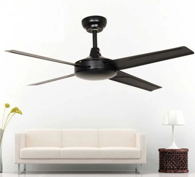 Contemporary Modern Ceiling Fan retro commercial engineering ceiling fan mute fan in Black Finish 42/48/52 inch 110/220V