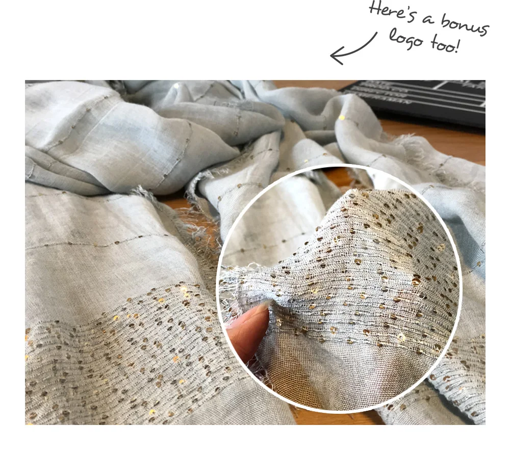 Fular de algodón de gran tamaño para mujer, chal largo liso con lentejuelas, Hijab musulmán cálido de punto grueso, nuevo diseño, Invierno