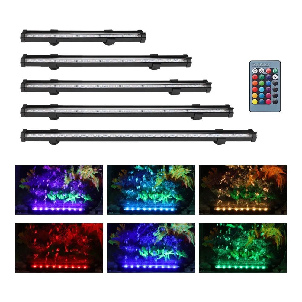 

Aquarium light 20-58cm Remote control diving lamp Colorful lamp 90-260v lamp for plants Fish tank essential LED bubble light