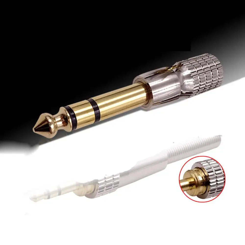 Haldane 4pcs /lot 3.5mm Male to 6.35mm Male 6.35mm Connector 1/4 inch TRS 3 Pole Stereo jack Plug Microphone Audio Connector