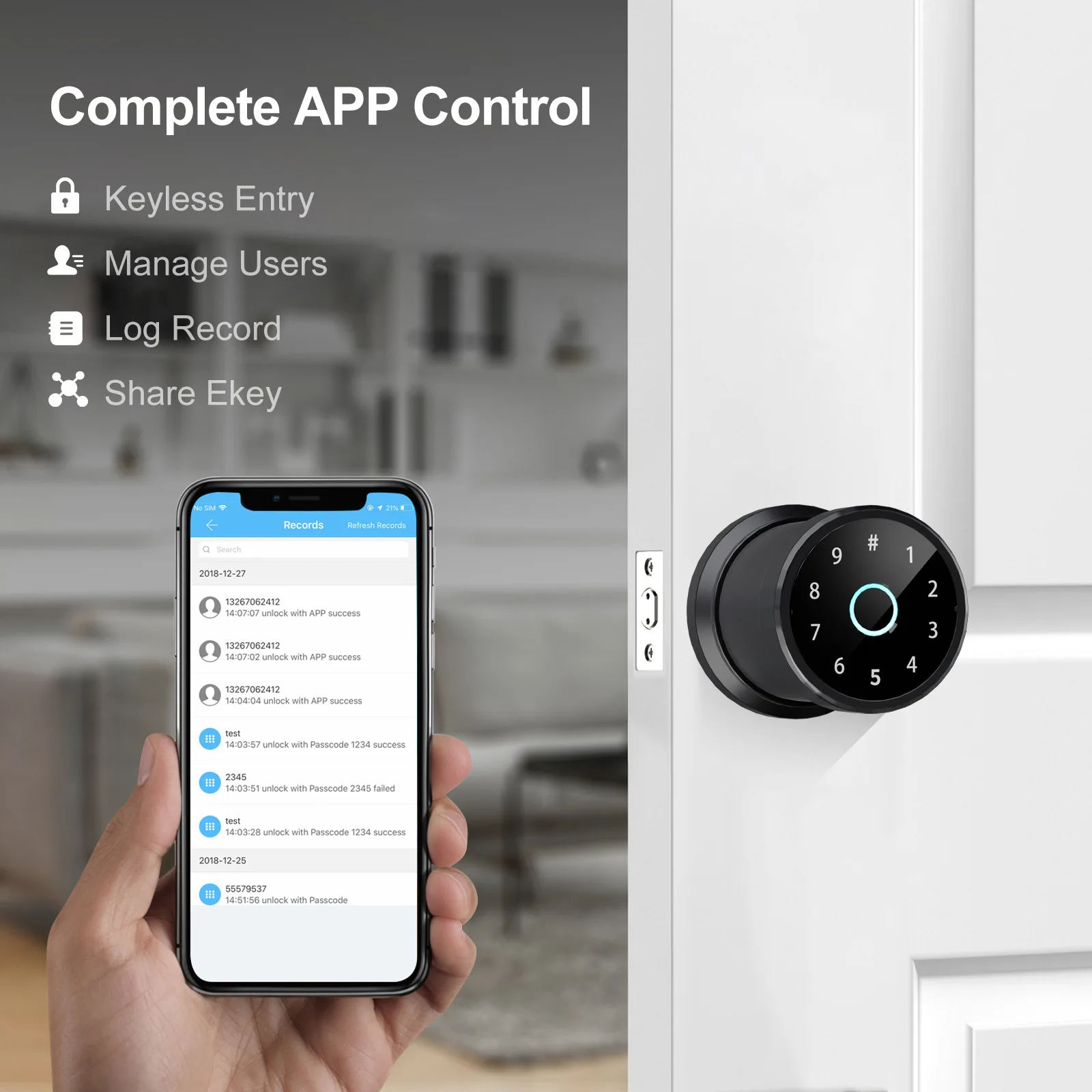 Home bluetooth Biometric Identification Control Fingerprint Lock Tuya App Control Smart bluetooth Password Handle Smart Lock