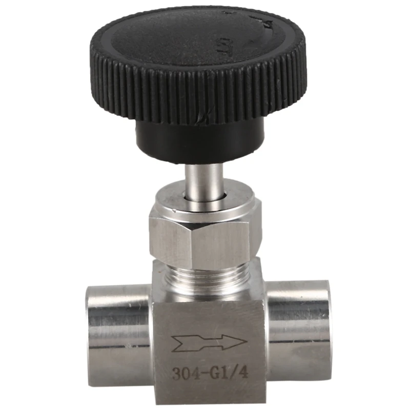 1/4 inch BSP Equal Female Thread SS 304 Stainless Steel Flow Control Shut Off Needle Valve