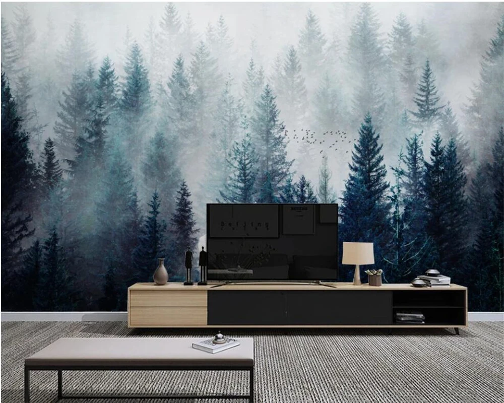Custom Photo Wallpaper forest bird landscape painting Large Murals Living Room Sofa Bedroom Modern Wall Painting Home Decor