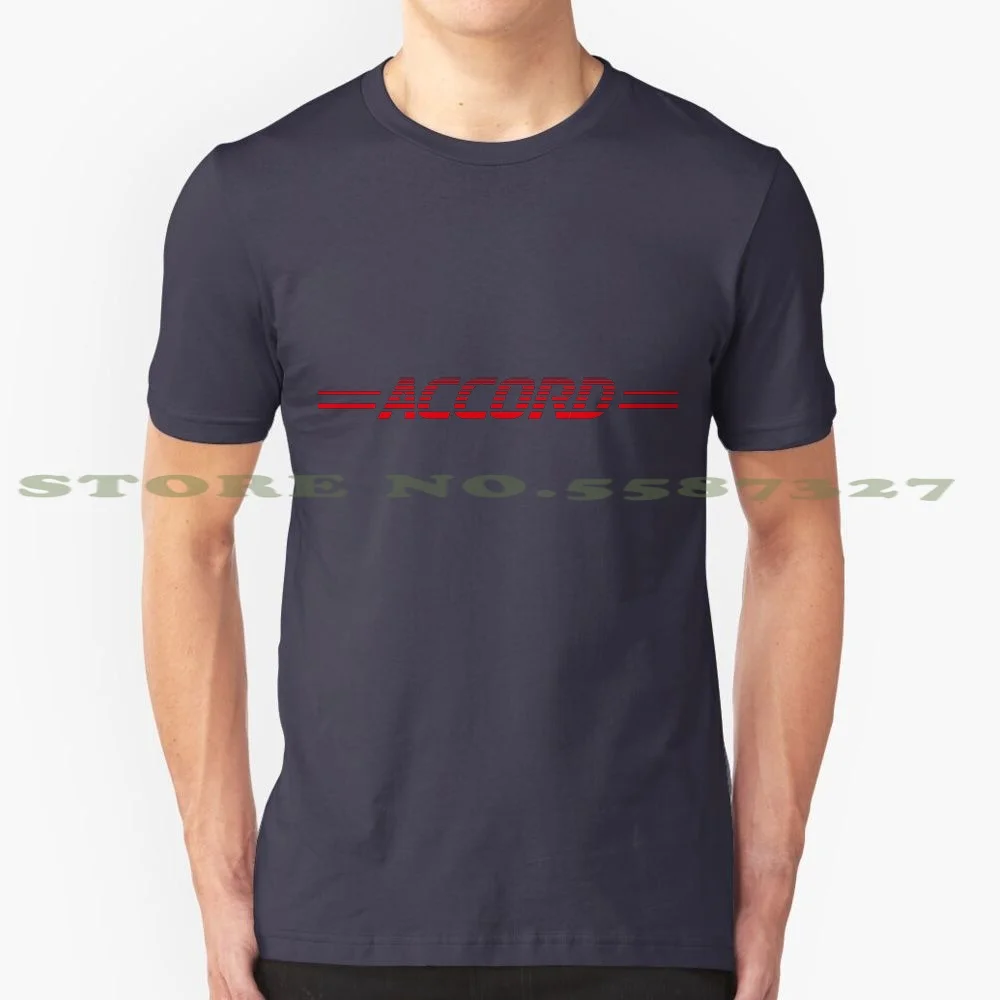 Accord 80S-Style ‘Backflash’ Logo 100% Pure Cotton T-Shirt Accura Prelude Vtec Civic Jazz Ballade Concerto Crx S2000 City Text