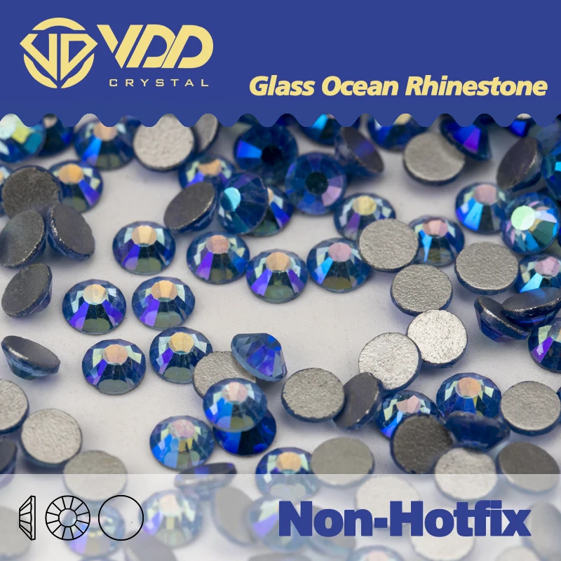 VDD SS4-SS30 Blue AB Series Glass Crystal Rhinestones Glitter Diamond Strass Flatback Stones Nail Art Craft DIY Accessories