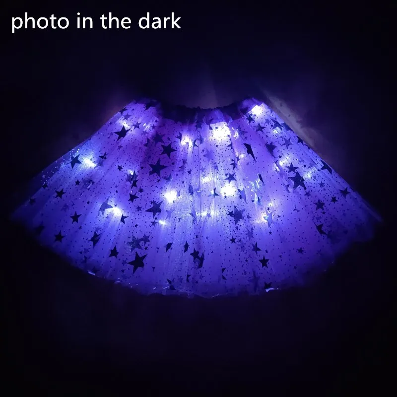 2024 new year Teenage Women Girl Child big Star Light Up Tulle Tutu Skirts  Party  Led Clothes Christmas Wedding Decorations