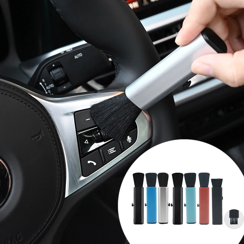 Car Retractable Cleaning Brush Air Conditioner Computer Cleaning Brush Telescopic Keyboard Plastic Handle Wool Small Brush