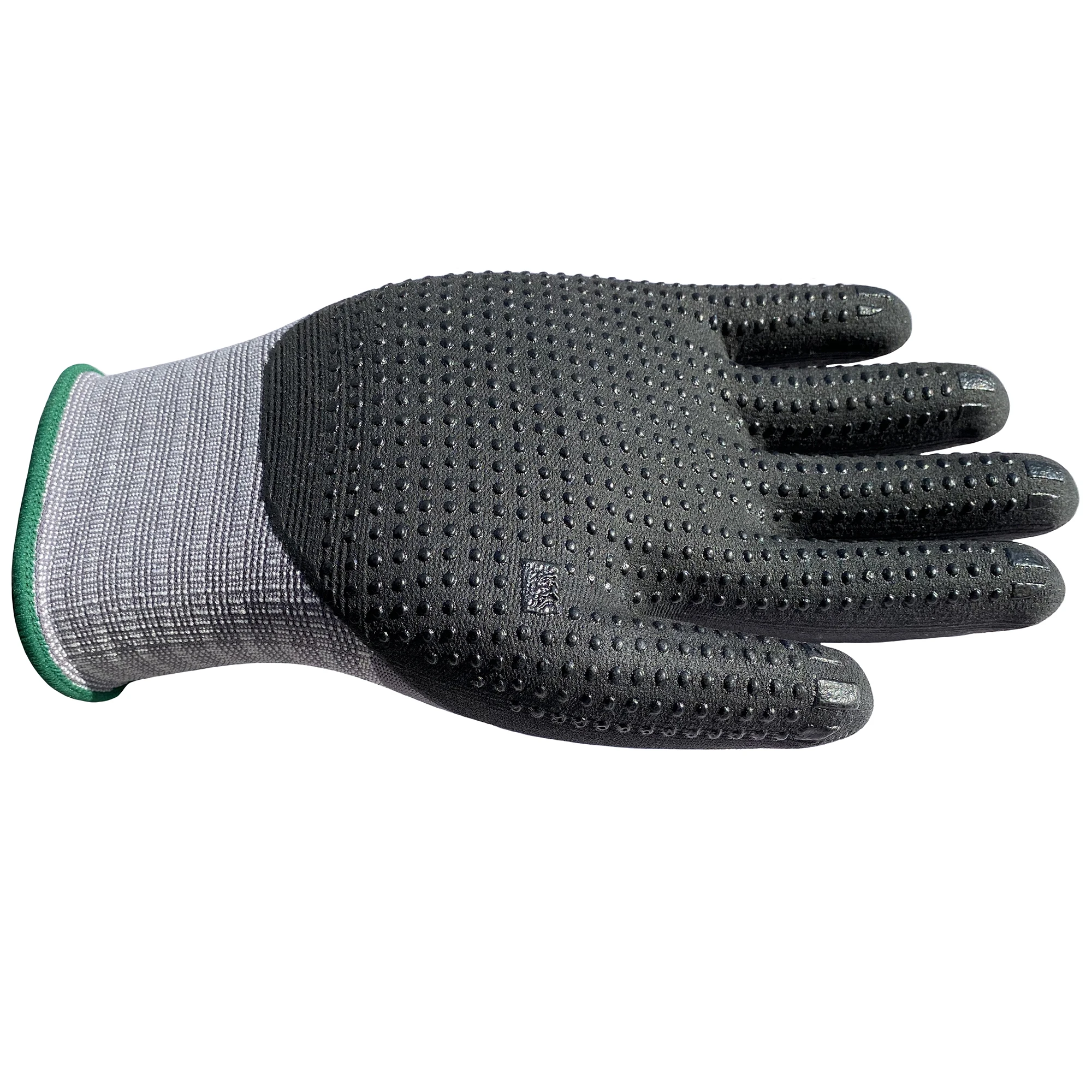 Maxi High Flex Gardening Gloves Work Oil Gas Hanfeel Nylon Spandex 3/4 Coated Nitrile Micro Foam Dots Abrasion Resistant Safety