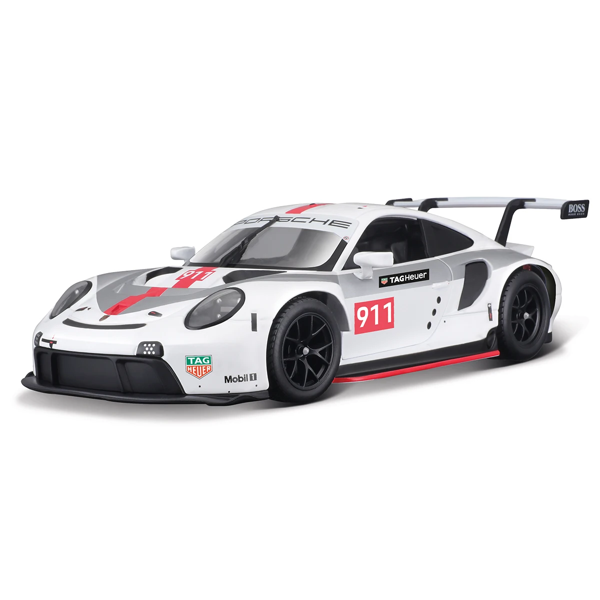 Bburago-coche deportivo Porsche 911 RSR, vehículo estático fundido a presión, modelo coleccionable, juguetes de coche, 1:24