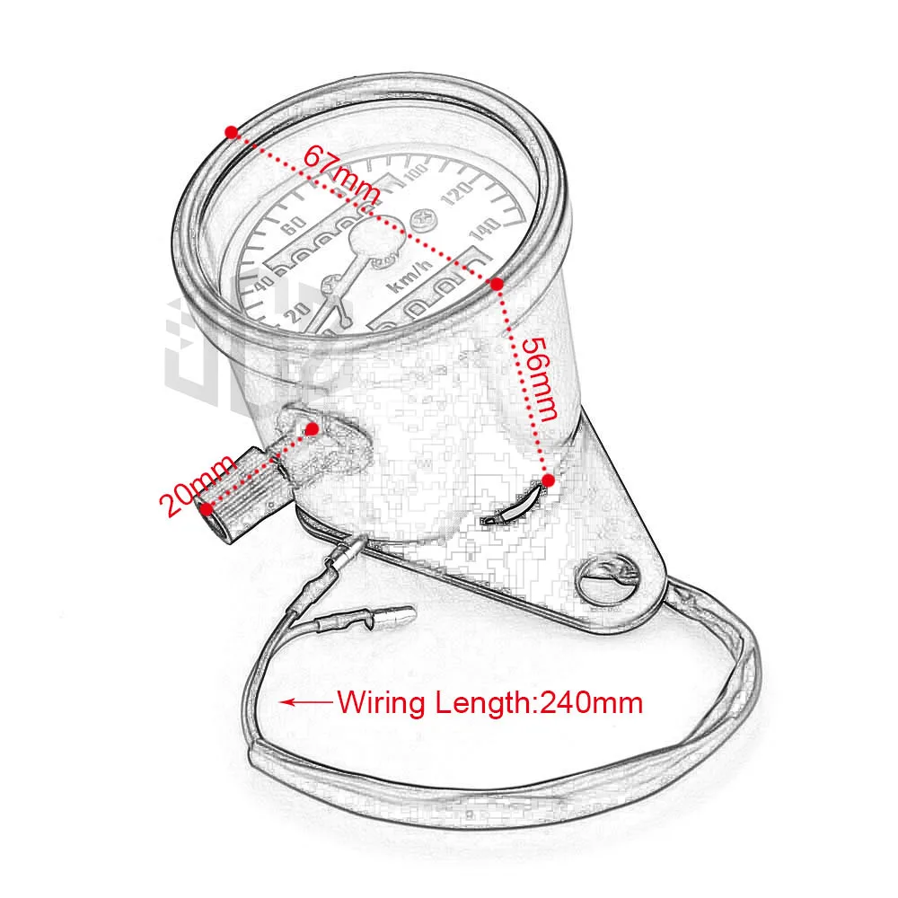 Motorcycle Universal Speedometer Odometer 12V Motorbike Dual Speed Meter LED Indicator Light Tachometer Autocycle Cafe Racer