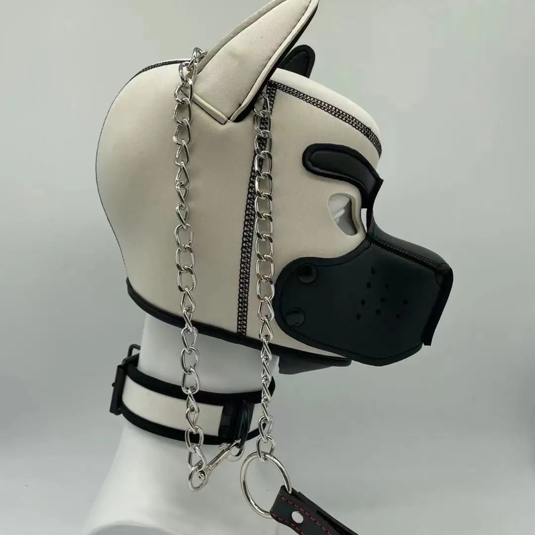 Erotic Cosplay Dog Spot Nose Mask Hood Kit for Men Women Bdsm Bondage Slave Fetish Adult Sex Games Puppy Play Traction Flirt