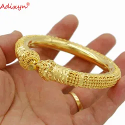 Adixyn Luxury Gold Color Bangle&Bracelets on hand Jewelry For Women African Middle East Arab Party Wedding Gifts N09272