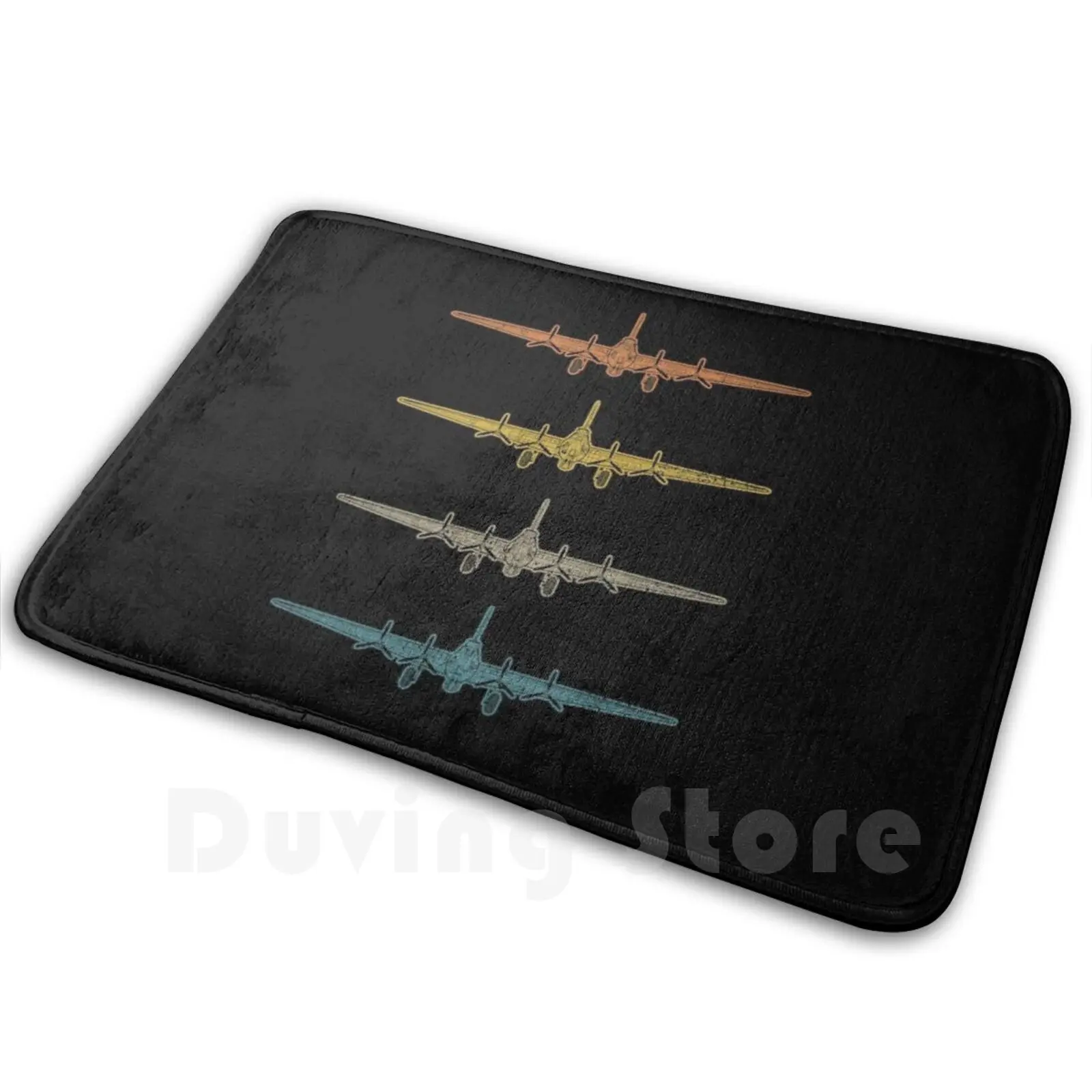 

Retro B17 Flying Fortress Schematic Vintage Ww2 B-17 Bomber Shirt Gear Carpet Mat Rug Cushion Soft Military
