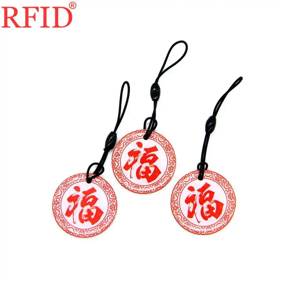 UID S50 1K 13.56Mhz Changeable MF NFC IC Card Dropping Glue Waterproof Circular Keyfob Token Tag Keychain Fast Shipping 1pcs