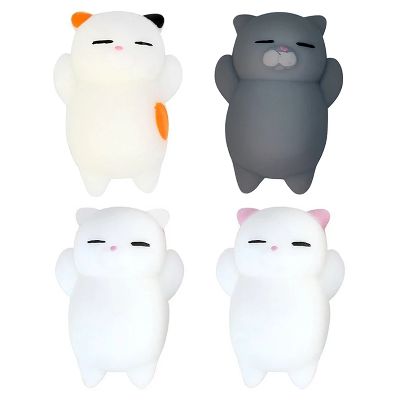 1~4PCS Stress Relief Relaxing Satisfying Hand Fidget Must-have Kawaii Healing Toy For Stress Relief Cat Squishy Toy Cute